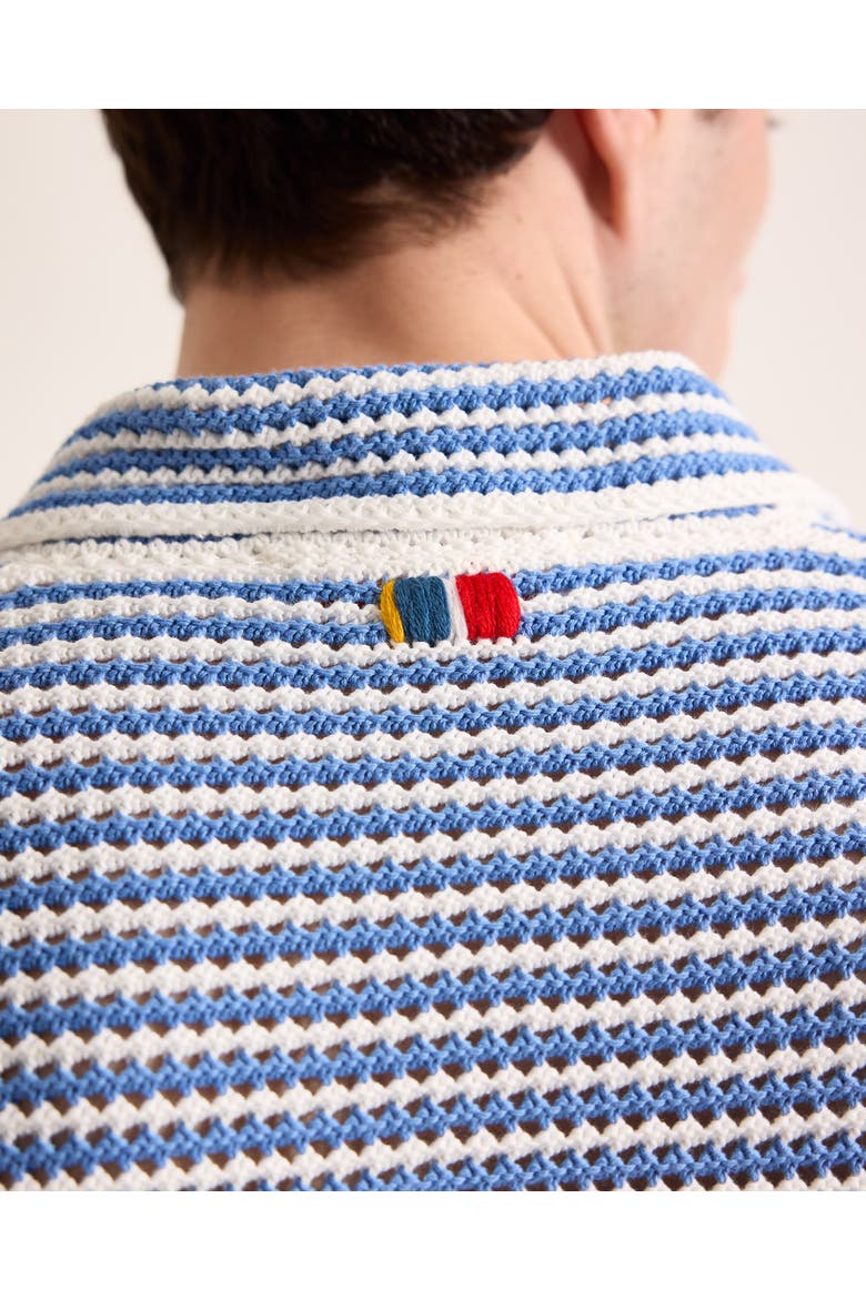 Batten Stripe Classic Fit Stripe Crotchet Polo, Alternate, color, BLUEBERRY/WHITE STRIPE