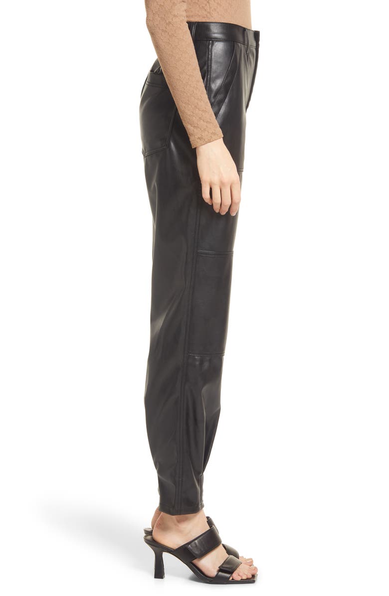 Open Edit Tapered Leg Faux Leather Pants, Alternate, color,