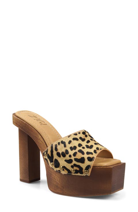 Cassidey Leather Platform Slide Sandal