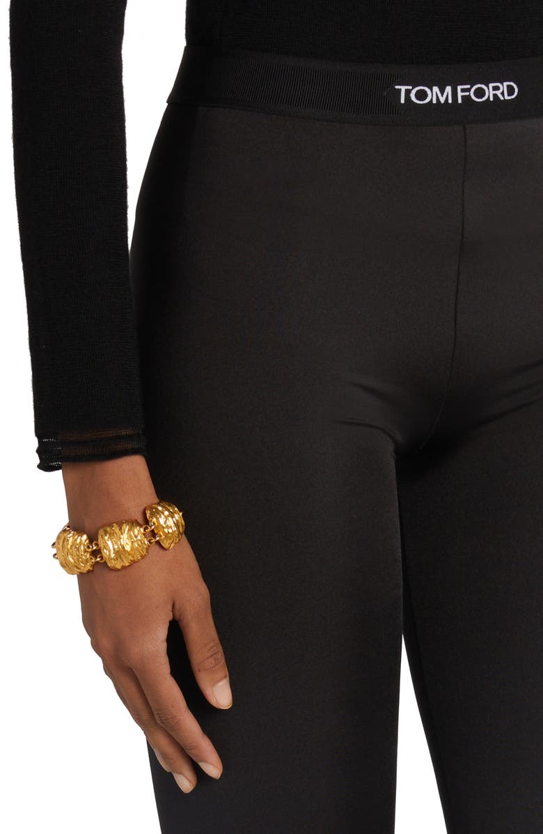 TOM FORD Signature Logo Leggings, Alternate, color, Naa Black