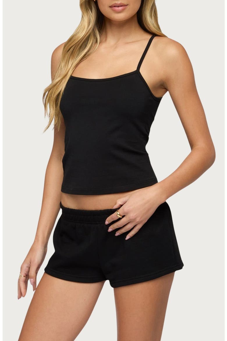 Cataleya Stretch Cotton Camisole, Alternate, color, BLACK