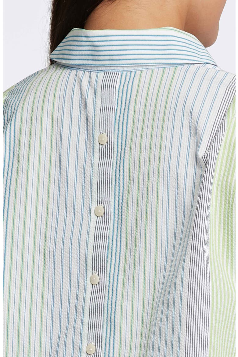 Therese Stripe Split Back Cotton Seersucker Popover Shirt, Alternate, color, BLUE MULTI