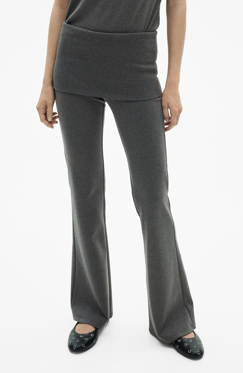 MANGO Foldover Flare Pants, Main, color, 