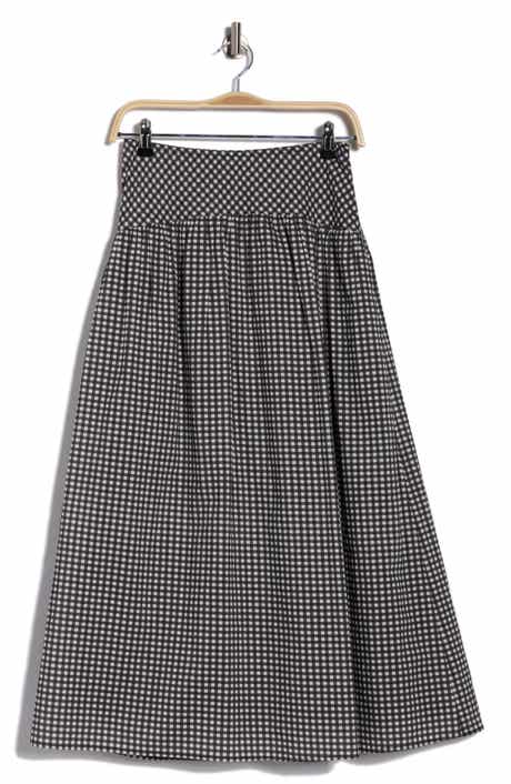 DR2 by Daniel Rainn Gingham Cotton Midi Skirt