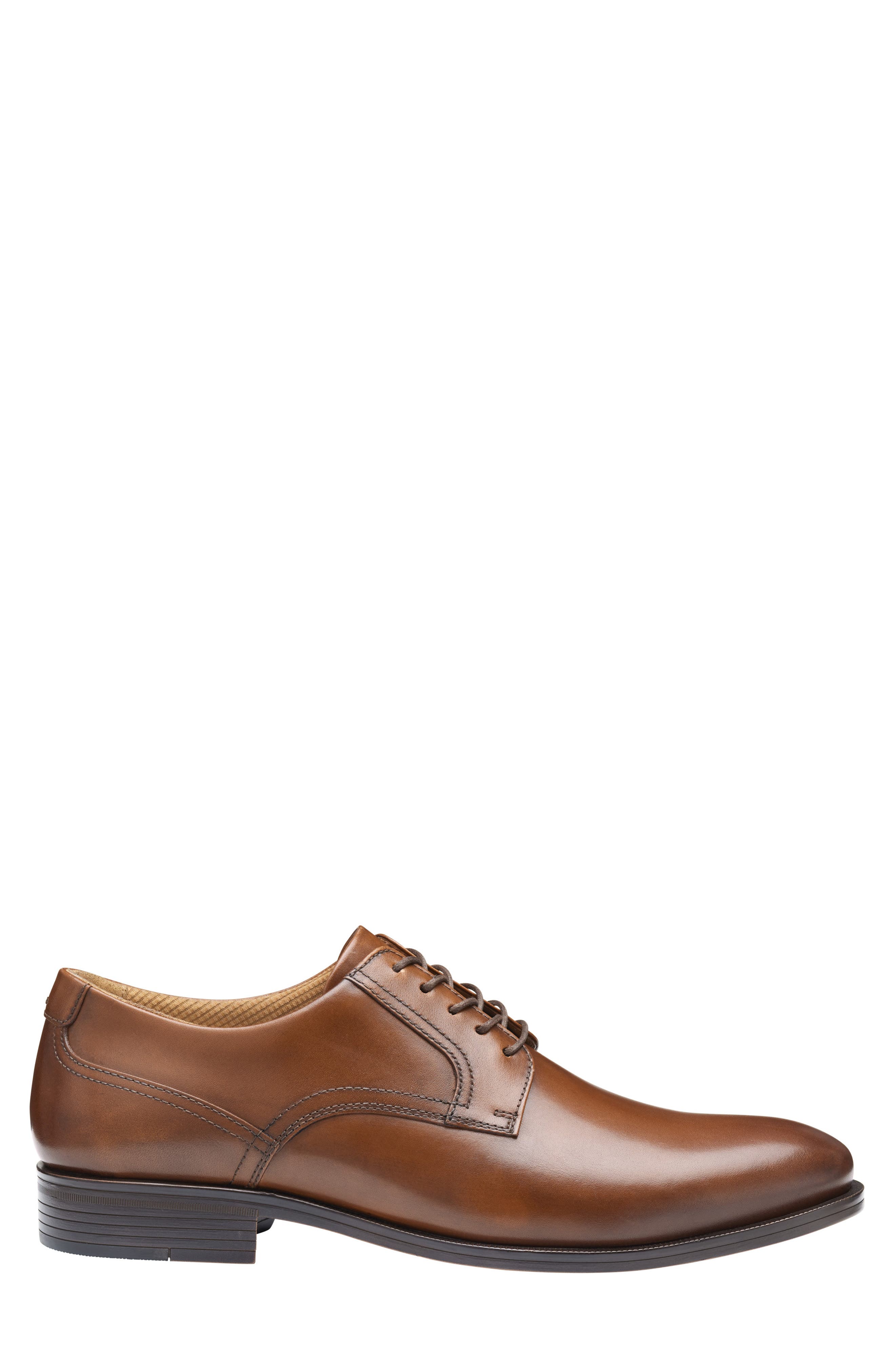 Johnston & Murphy Reeve Plain Toe Derby, Alternate, color, Brown Full Grain