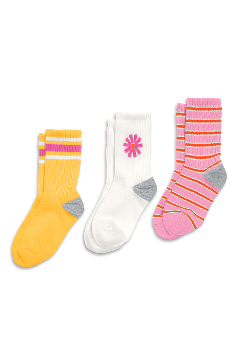 Kids Athletic Sock 3-Pack, Alternate, color, Dandelion Mix