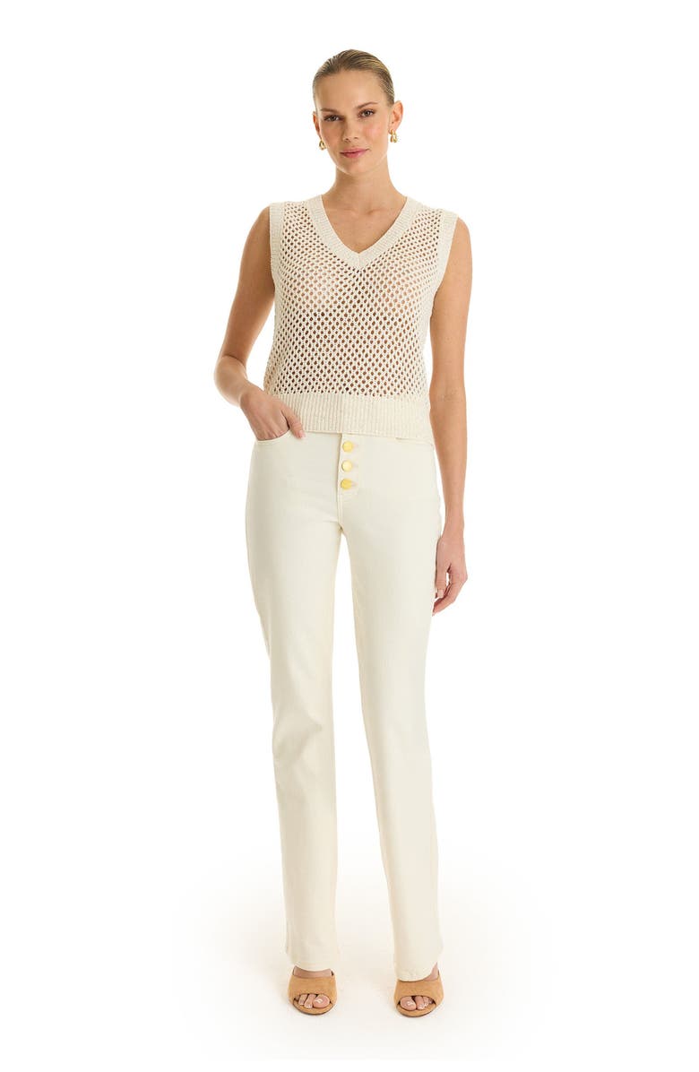 The Noli Shop Addison Sequin Crochet Top, Alternate, color, Pearl