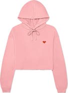 Dalix Pixel Heart Cropped Hoodie