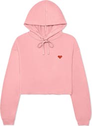 Dalix Pixel Heart Cropped Hoodie