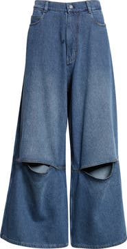 MELITTA BAUMEISTER Cutout Wide Leg Jeans