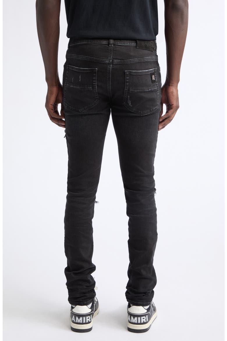 MX1 Studded Patch Ripped Skinny Jeans, Alternate, color, VINTAGE BLACK