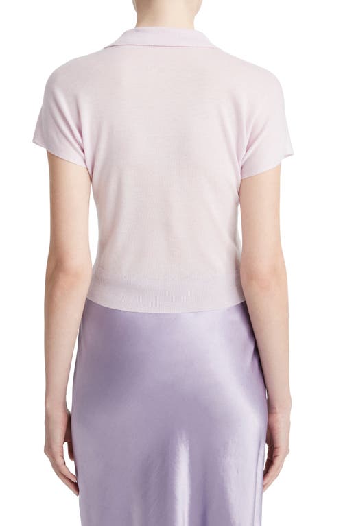 Vince Wool Blend Polo Sweater In Pink