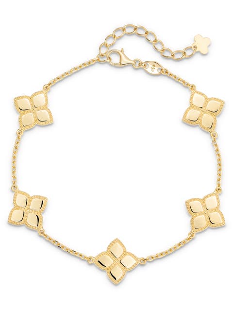 Clover Five Charm Chain Bracelet in 14K Gold