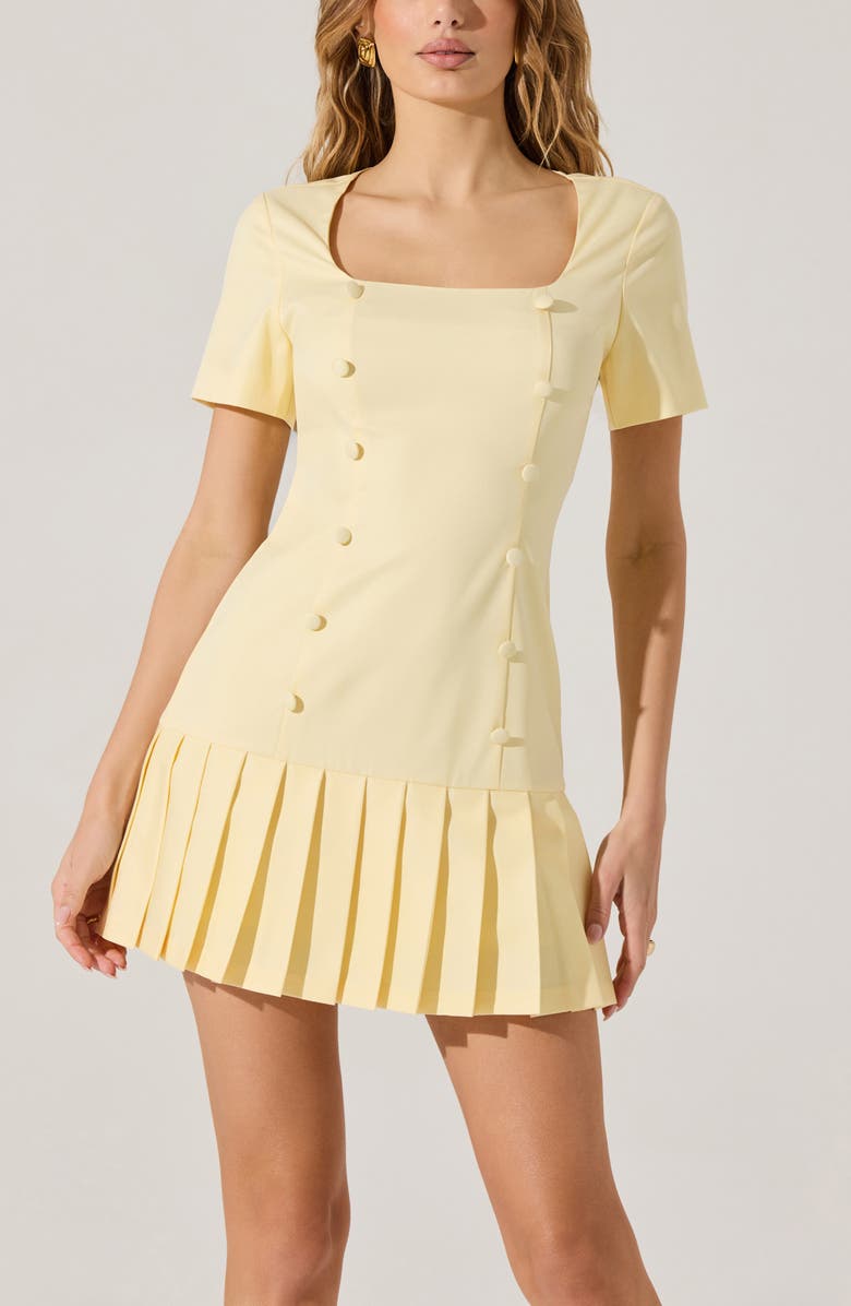 ASTR the Label Pleated Minidress, Alternate, color, Yellow