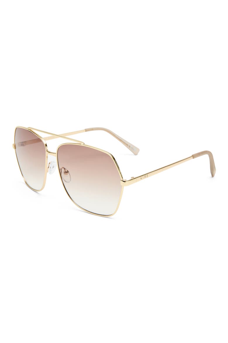 Celestine 62mm Oversize Aviator Sunglasses, Alternate, color, GOLD SAND / BROWN GRAD