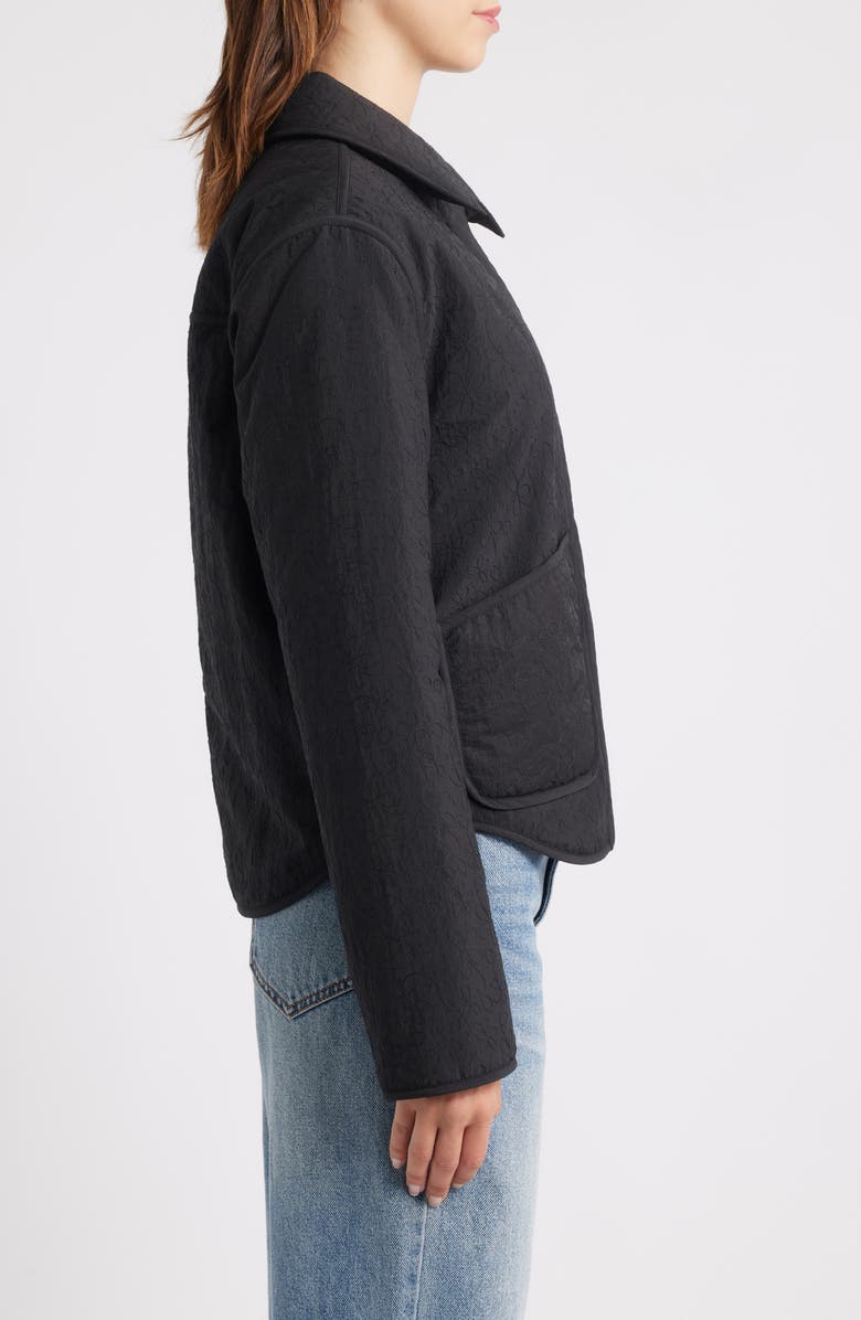 Thread & Supply Floral Puffer Shirt Jacket, Alternate, color, Black Flower Loop