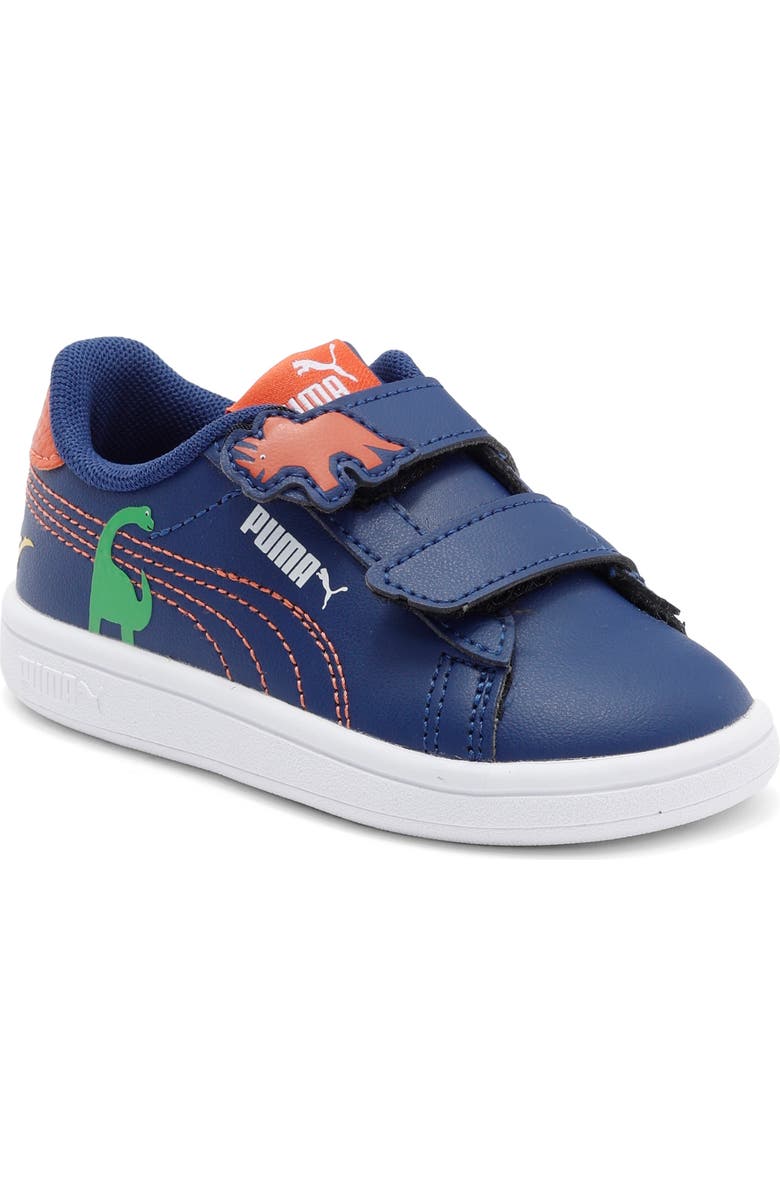 PUMA Kids' Smash 3.0 Dino Sneaker, Main, color, Blue Jewel/ Green Fruit