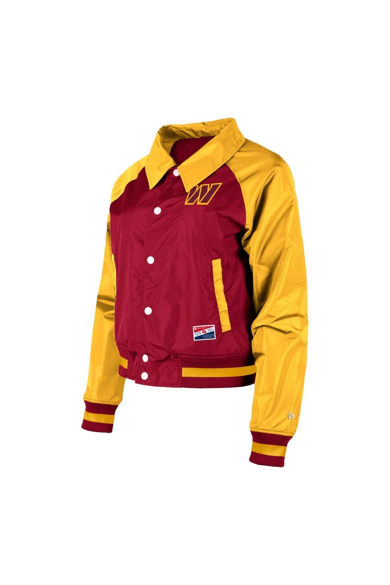 Women's New Era Burgundy Washington Commanders Coaches Raglan Full-Snap Jacket, Alternate, color, Burgundy