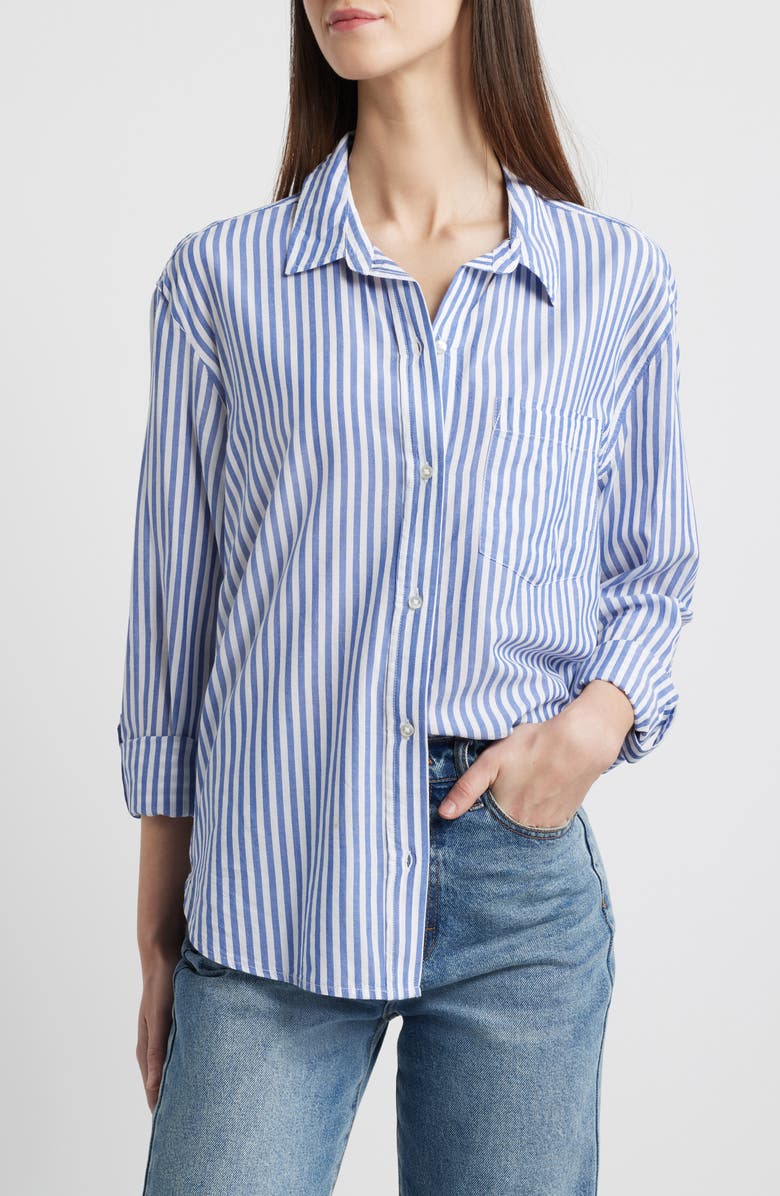 beachlunchlounge Mira Stripe Shirt, Main, color, 