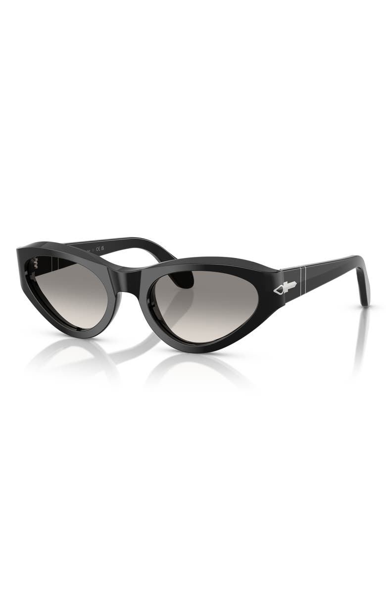Persol 53mm Polarized Butterfly Sunglasses, Alternate, color, Black