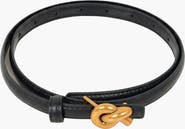 Modenaire Knot Buckle Polished Detail Leather Belt