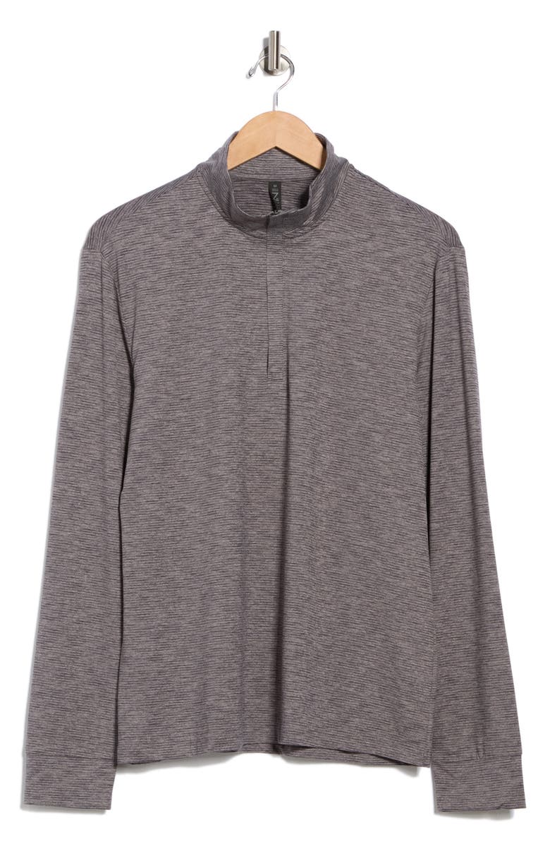 Z by Zella Fore Stripe Quarter Zip Pullover, Alternate, color, Grey Forged
