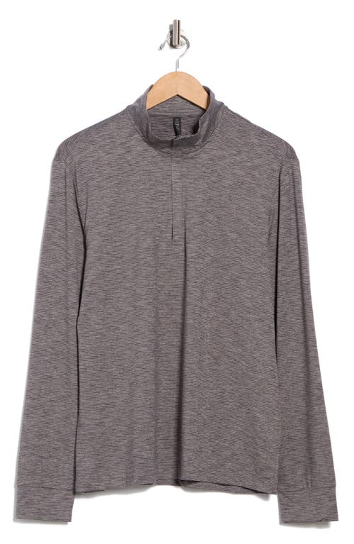 Z By Zella Fore Stripe Quarter Zip Pullover In Gray