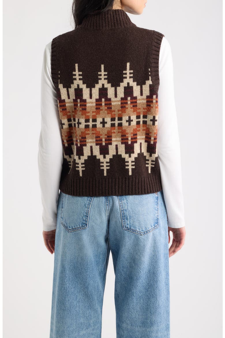 Shetland Collection Graphic Wool Vest, Alternate, color, CHOCOLATE MULTI