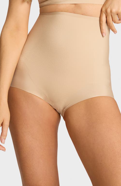 Commando Zone Smoothing High Waisted Briefs In Brown