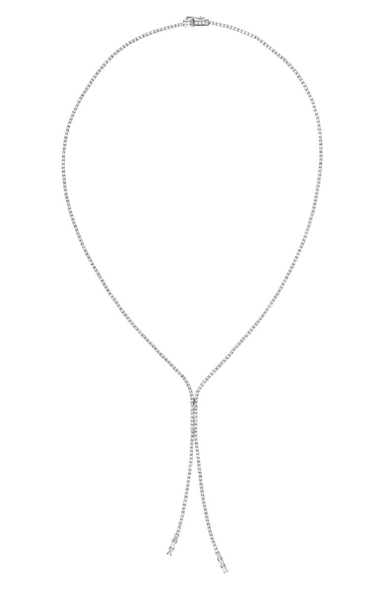 LANA 14K Gold Skinny Tennis Y-Necklace, Main, color, White