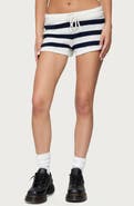 EDIKTED Amaris Stripe Drawstring Cotton Shorts