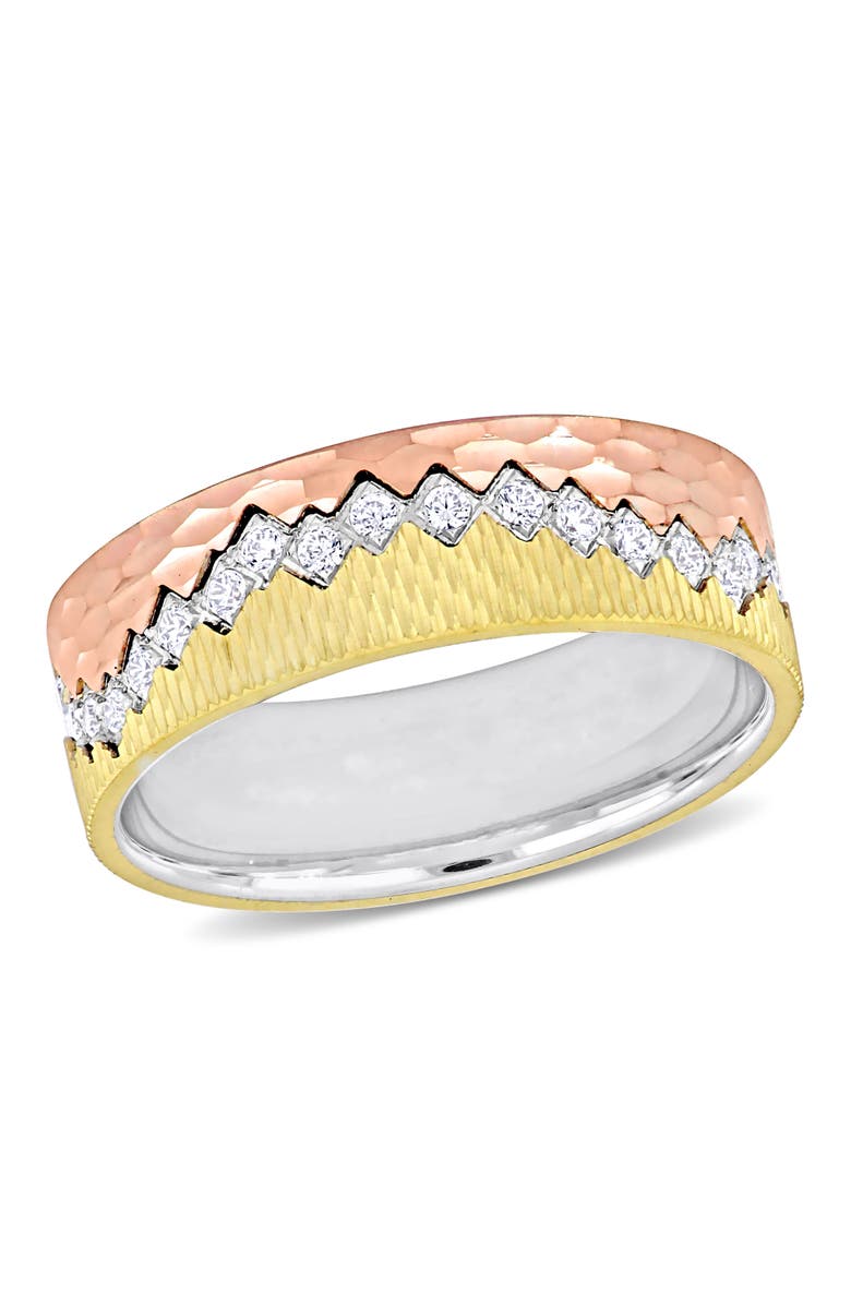 Julianna B. Cubic Zirconia Zigzag Wedding Band 14k, Main, color, 14K Gold