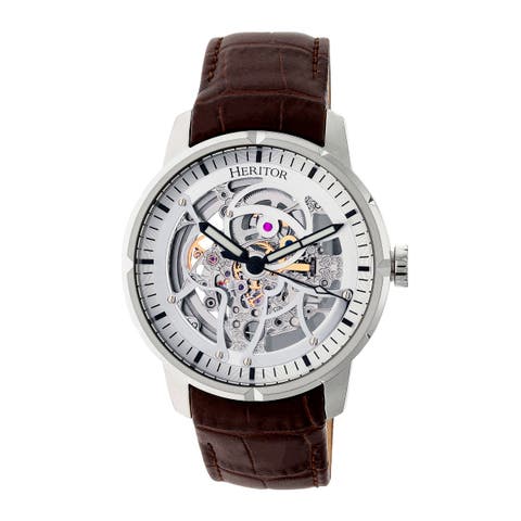 Ryder Skeleton Leather-Band Watch