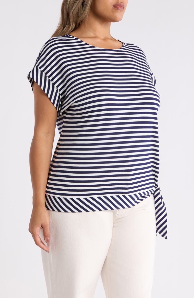 Jones New York Stripe Dolman Top, Alternate, color, Pacific Navy/ Natural White