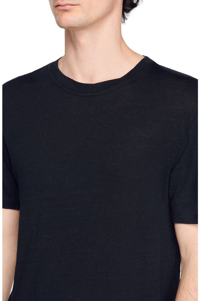 Certified linen T-shirt, Alternate, color, BLACK