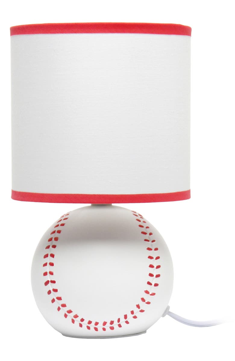 LALIA HOME Soccer Table Lamp, Alternate, color, White/Red Detail
