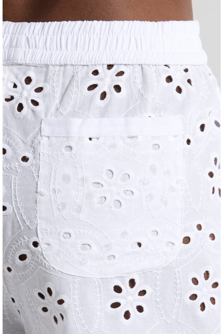 Watts Eyelet Cover-Up Shorts, Alternate, color, WHITE