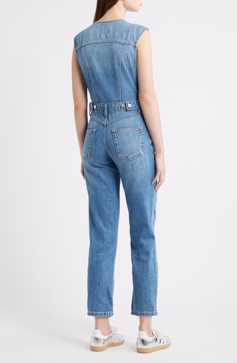 Free People All You Need Denim Jumpsuit, Alternate, color, Bea Blue