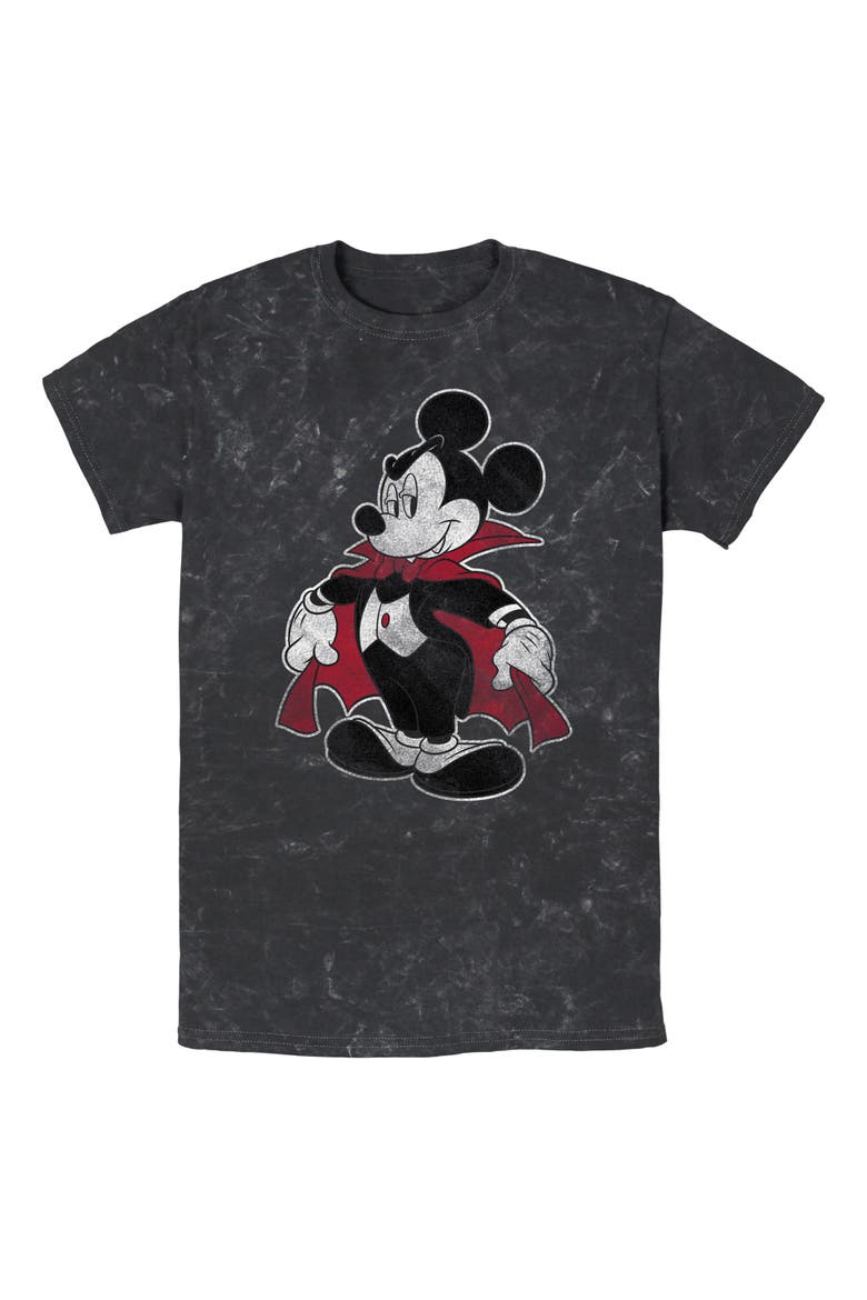 Mens Mickey & Friends Halloween Retro Vampire T Shirt, Main, color, Black
