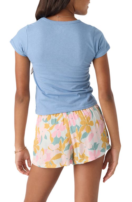 O'neill Kids' Beachy Butterfly Cotton Graphic T-shirt In Faded Denim