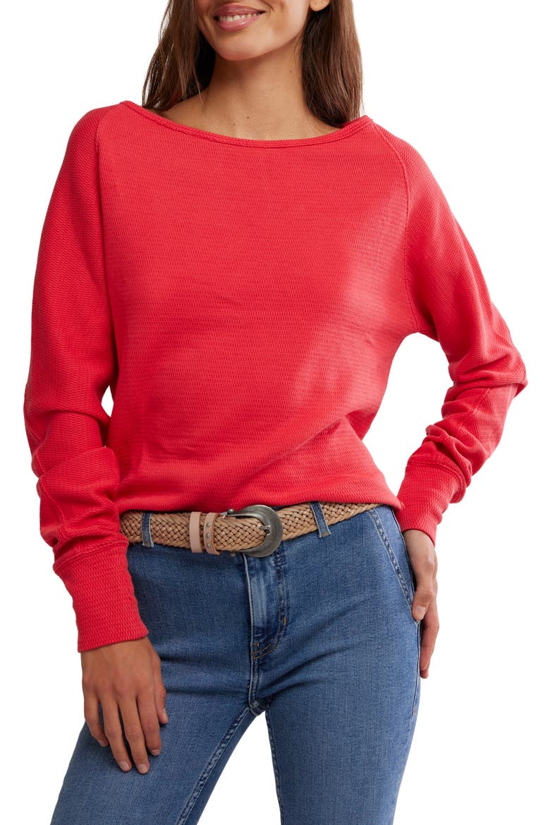 Jess One-Shoulder Thermal Top, Main, color, SALSA
