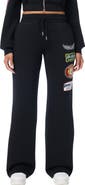 True Religion Crystal Patch Mid Rise Straight Leg Sweatpants
