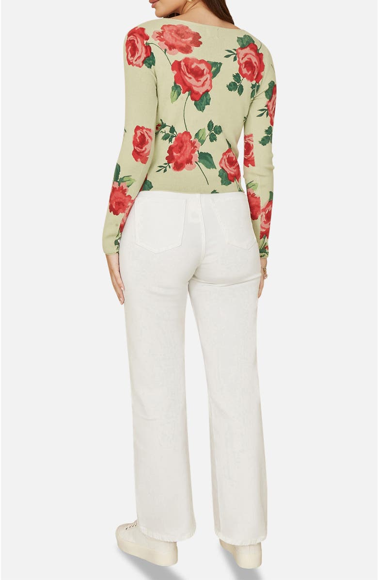 Yumi Long Sleeve V-Neck Tie Front Cardigan, Alternate, color, Green