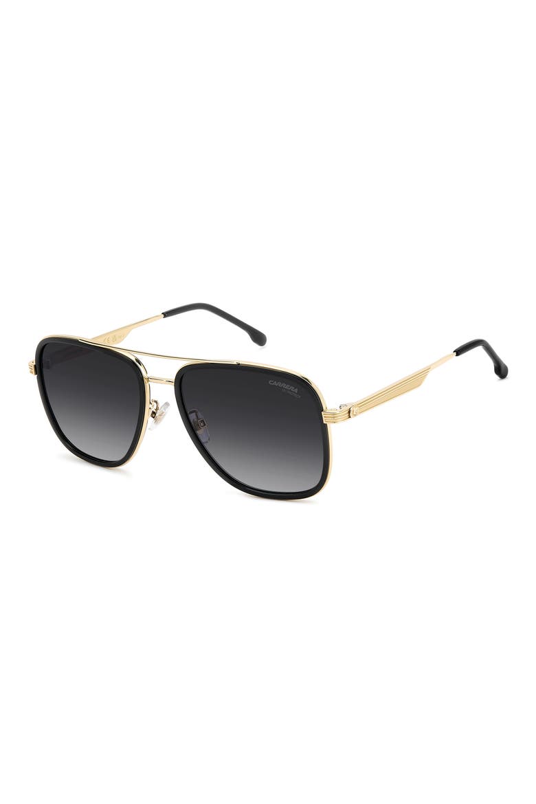 58mm Gradient Pilot Sunglasses, Alternate, color, BLACK/ DARK GREY SF