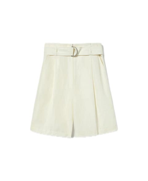 Chic Silk-Linen Blend Bermuda Shorts