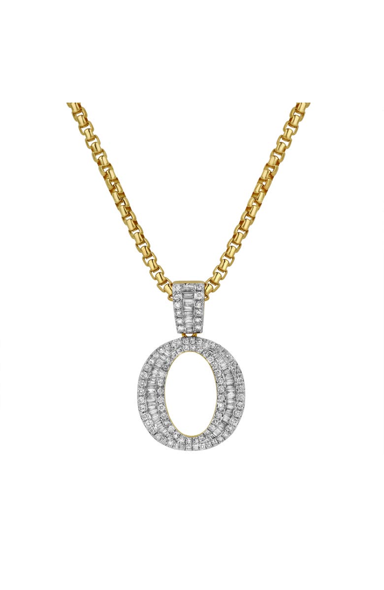 LuvMyJewelry O Initial Diamond Pendant 10K Yellow Gold - 0.81 Carats, Main, color, 10K Yellow Gold