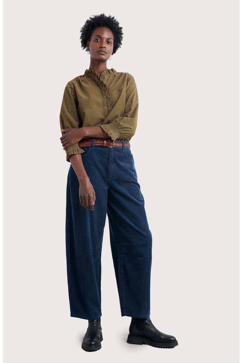 Avens Organic Cotton Crop Barrel Leg Pants, Alternate, color, SEA CAVE