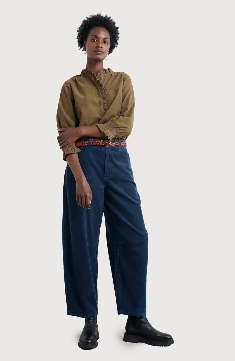 Seasalt Cornwall Avens Organic Cotton Crop Barrel Leg Pants, Alternate, color, Sea Cave