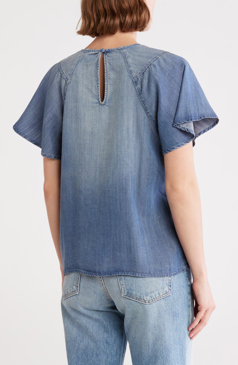 FOR THE REPUBLIC Raglan Sleeve Chambray Top, Alternate, color, Medium Faded Denim