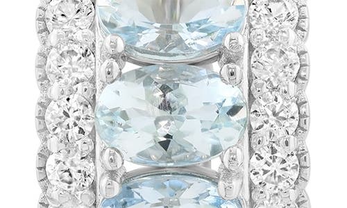 Effy Sterling Silver Aquamarine & Zircon Hoop Earrings In Metallic